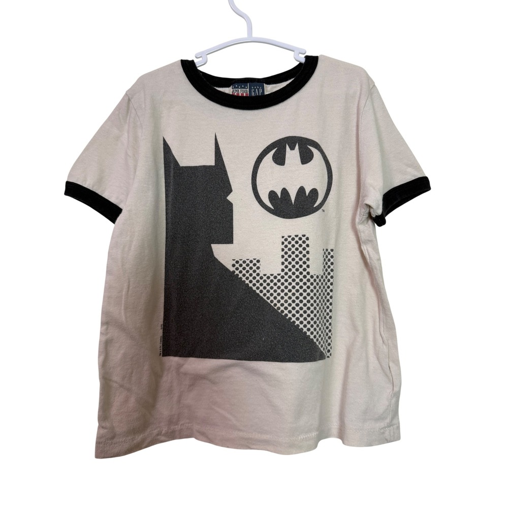 Vintage Baby Gap Junk Food Batman Ringer Tee Toddler Size 3T Graphic TShirt